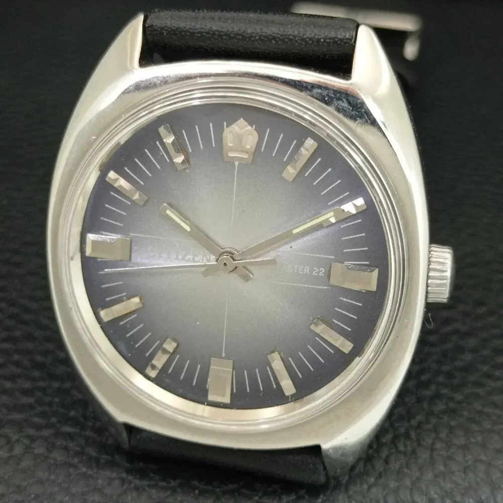 Vintage 1987 Citizen Manual Wound Mens Silver Watch & Silver accents